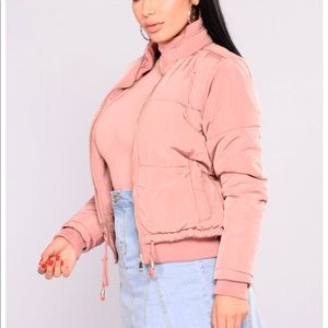 Fashion nova pink puffer jacket